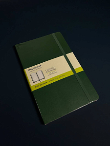 Блокнот Moleskine CLASSIC SOFT Large 130х210мм 192стр.  нелинованный мягкая обложка зеленый QP618K15